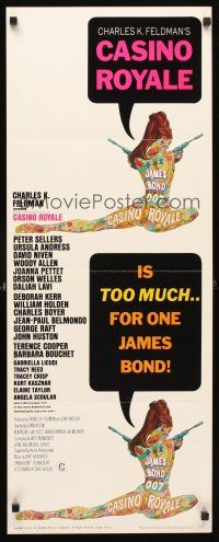 5h164 CASINO ROYALE insert '67 all-star James Bond spy spoof, sexy psychedelic art by McGinnis!