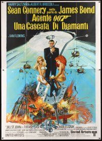 5h212 DIAMONDS ARE FOREVER Italian 2p '71 art of Sean Connery as James Bond by Robert McGinnis!