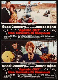 5h214 DIAMONDS ARE FOREVER set of 6 Italian photobustas '71 Sean Connery as Bond, Jill St. John!