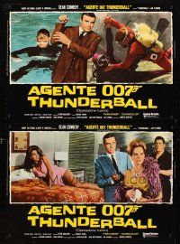 5h118 THUNDERBALL set of 6 Italian photobustas R71 Sean Connery as James Bond 007, Claudine Auger!