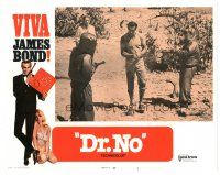 5h021 DR. NO LC #3 R70 Ursula Andress watches Sean Connery as James Bond held at gunpoint!