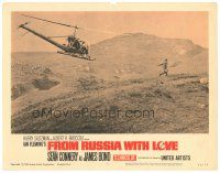 5h047 FROM RUSSIA WITH LOVE LC #2 '64 cool far shot of Sean Connery as Bond chased by helicopter!