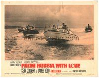 5h049 FROM RUSSIA WITH LOVE LC #4 '64 Sean Connery as James Bond in high speed boat chase!