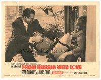 5h046 FROM RUSSIA WITH LOVE LC #7 '64 Sean Connery as James Bond pins Lenya to wall with chair!