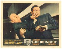 5h076 GOLDFINGER LC #5 '64 Sean Connery as James Bond wrestles gun from Gert Frobe!