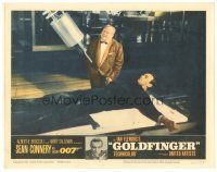 5h075 GOLDFINGER LC #8 '64 James Bond & Gert Frobe in 'No Mr. Bond, I expect you to die' scene!
