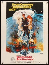 5h219 DIAMONDS ARE FOREVER Pakistani '71 art of Sean Connery as James Bond by Robert McGinnis!