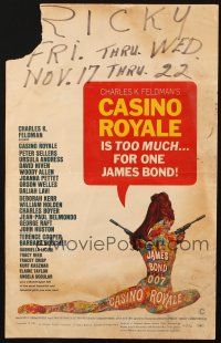 5h165 CASINO ROYALE WC '67 all-star James Bond spy spoof, sexy psychedelic art by Robert McGinnis!
