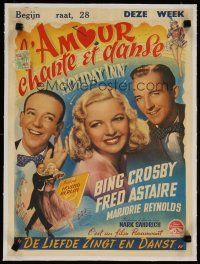 5j186 HOLIDAY INN linen Belgian '40s Fred Astaire, Bing Crosby, Marjorie Reynolds, Irving Berlin