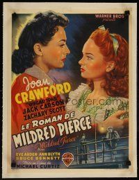 5j193 MILDRED PIERCE linen Belgian '45 Michael Curtiz, different art of Joan Crawford & Ann Blyth!