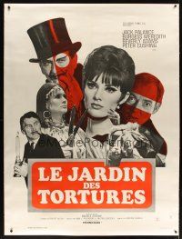 5j012 TORTURE GARDEN linen French 1p '67 written by Psycho Robert Bloch, montage of Palance & stars