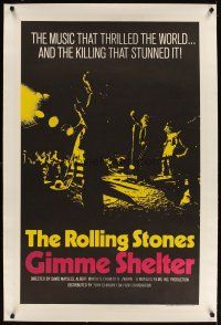 5j309 GIMME SHELTER linen int'l 1sh '71 Rolling Stones out of control rock & roll concert!