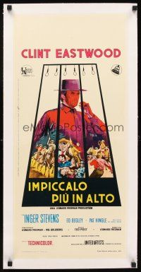 5j155 HANG 'EM HIGH linen Italian locandina '68 Clint Eastwood, great art by Sandy Kossin!