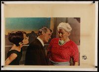 5j148 CHARADE linen Italian photobusta '63 Cary Grant & Audrey Hepburn, directed by Stanley Donen!