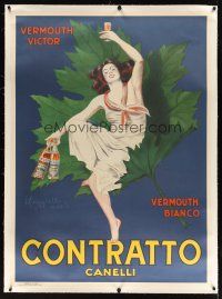 5j039 CONTRATTO CANELLI linen 40x55 Italian advertising poster '50s cool art by Leonetto Cappiello!