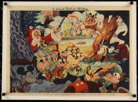 5j112 LE REVE DE NOEL DE MICKEY linen French magazine spread '33 cool Hofer art of Disney cartoons!