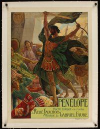 5j059 PENELOPE linen French stage poster '13 cool Rochegrosse art of Ulysses, Homer's Odyssey!