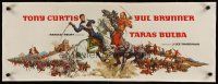 5j217 TARAS BULBA linen special 12x35 '62 Tony Curtis & Yul Brynner clash, art by McCarthy!