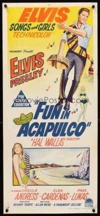5k016 FUN IN ACAPULCO Aust daybill '63 Elvis Presley in fabulous Acapulco, sexy Ursula Andress!