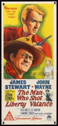 5k025 MAN WHO SHOT LIBERTY VALANCE Aust daybill '62 John Wayne & James Stewart, John Ford