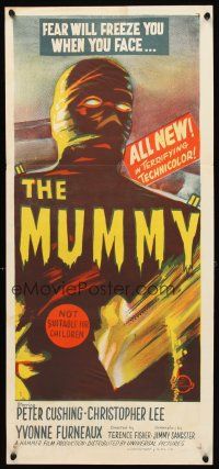 5k026 MUMMY Aust daybill '59 Terence Fisher Hammer horror, Christopher Lee as the monster!