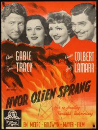 5k477 BOOM TOWN Danish '47 Clark Gable, Spencer Tracy, Claudette Colbert, Hedy Lamarr