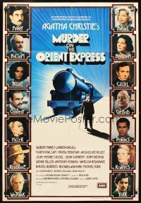 5k002 MURDER ON THE ORIENT EXPRESS English 1sh '74 great different art of train & top cast!