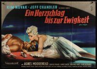 5k040 JEANNE EAGELS German 33x47 '57 different horizontal Rehak art of Kim Novak & Jeff Chandler!