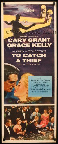 5k228 TO CATCH A THIEF insert '55 Grace Kelly & Cary Grant, Hitchcock, includes gambling scene!