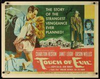 5k202 TOUCH OF EVIL signed 1/2sh '58 by Janet Leigh, art of her w/ Charlton Heston & Orson Welles!