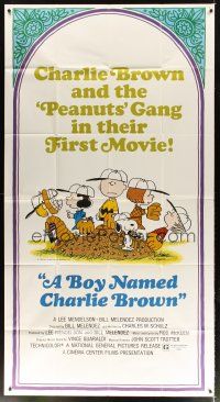 5m111 BOY NAMED CHARLIE BROWN 3sh '70 baseball art of Snoopy & the Peanuts by Charles M. Schulz!