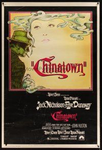5m017 CHINATOWN 40x60 '74 art of Jack Nicholson & Faye Dunaway by Jim Pearsall, Roman Polanski