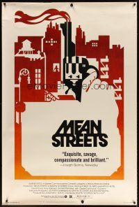 5m019 MEAN STREETS 40x60 '73 Robert De Niro, Martin Scorsese, cool artwork of hand holding gun!