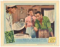 5m297 AFRICAN QUEEN LC #4 '52 Katharine Hepburn watches Humphrey Bogart explain himself to officer!