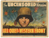 5m225 ALL QUIET ON THE WESTERN FRONT TC R39 Lewis Milestone WWI classic, the uncensored version!