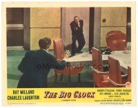 5m304 BIG CLOCK LC #2 '48 Charles Laughton points gun at Ray Milland across conference room!