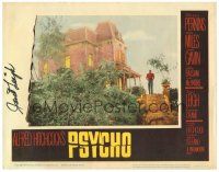5m378 PSYCHO signed LC #3 '60 by Janet Leigh, classic image of Perkins by house, Alfred Hitchcock!