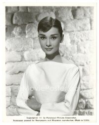 5m105 AUDREY HEPBURN 8x10 still '59 portrait of the beautiful movie legend in cool white dress!