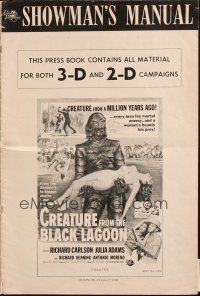 5m168 CREATURE FROM THE BLACK LAGOON pressbook '54 3-D, filled with great info & poster images!