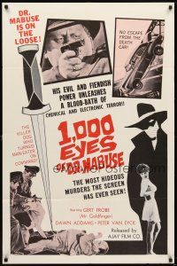 5p003 1000 EYES OF DR MABUSE 1sh '66 Fritz Lang, a blood-bath of chemical & electronic terror!