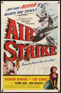 5p022 AIR STRIKE 1sh '55 Uncle Sam's dynamite Navy, jet-hot ACTION blasts the skies!