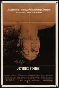 5p032 ALTERED STATES 1sh '80 William Hurt, Paddy Chayefsky, Ken Russell, sci-fi horror!