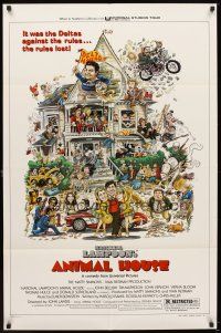 5p045 ANIMAL HOUSE style B 1sh '78 John Belushi, Landis classic, art by Rick Meyerowitz!