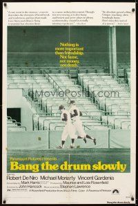 5p059 BANG THE DRUM SLOWLY 1sh '73 Robert De Niro, image of New York Yankees baseball stadium!