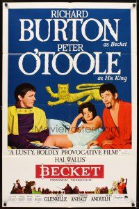 5p064 BECKET style B 1sh '64 Richard Burton in the title role, Peter O'Toole!