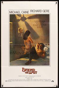 5p067 BEYOND THE LIMIT 1sh '83 art of Michael Caine, Richard Gere & sexy girl by Richard Amsel!