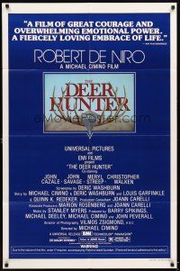 5p209 DEER HUNTER 1sh '78 Robert De Niro, Michael Cimino, Christopher Walken, Mantel art!