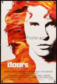 5p228 DOORS DS 1sh '90 cool image of Val Kilmer as Jim Morrison, directed by Oliver Stone!
