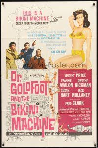 5p232 DR. GOLDFOOT & THE BIKINI MACHINE 1sh '65 Vincent Price, sexy babes with kiss & kill buttons!