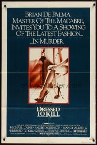 5p237 DRESSED TO KILL 1sh '80 Brian De Palma shows you the latest fashion in murder, sexy legs!